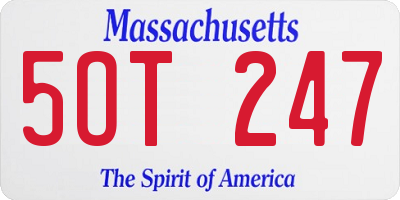 MA license plate 5OT247