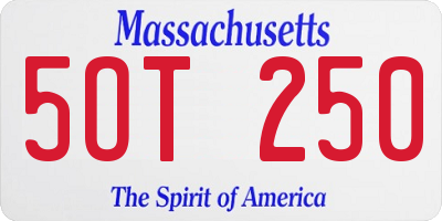 MA license plate 5OT250