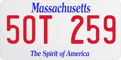 MA license plate 5OT259