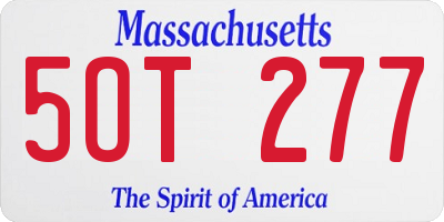 MA license plate 5OT277
