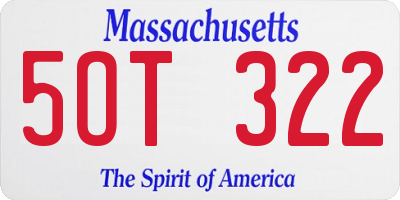 MA license plate 5OT322