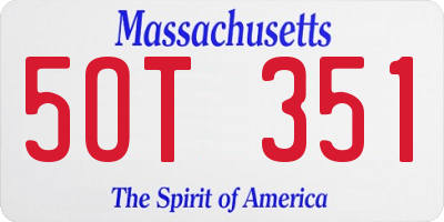 MA license plate 5OT351