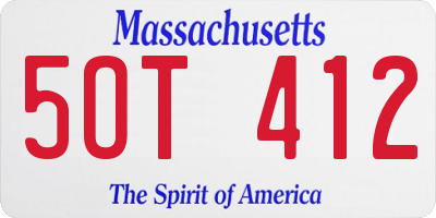 MA license plate 5OT412