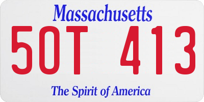 MA license plate 5OT413