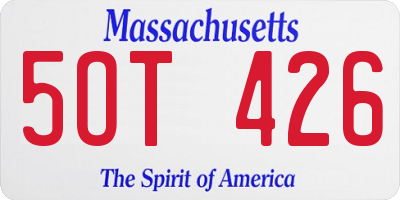 MA license plate 5OT426