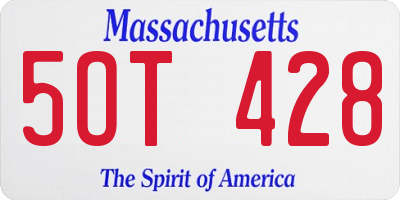 MA license plate 5OT428