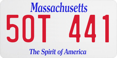 MA license plate 5OT441