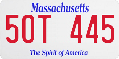 MA license plate 5OT445