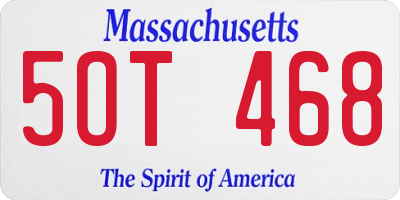 MA license plate 5OT468