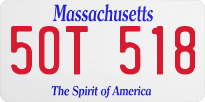 MA license plate 5OT518