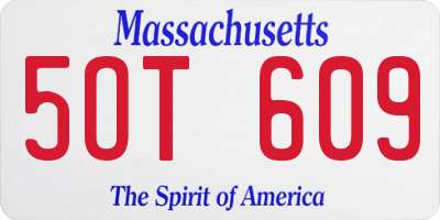 MA license plate 5OT609