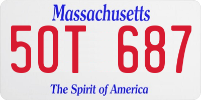 MA license plate 5OT687