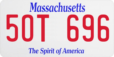 MA license plate 5OT696