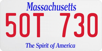 MA license plate 5OT730