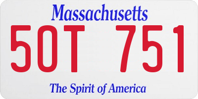 MA license plate 5OT751