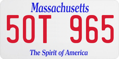 MA license plate 5OT965