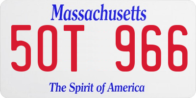 MA license plate 5OT966