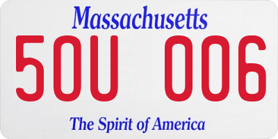 MA license plate 5OU006