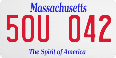 MA license plate 5OU042