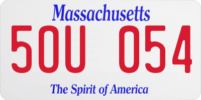 MA license plate 5OU054