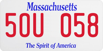 MA license plate 5OU058