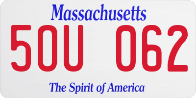 MA license plate 5OU062