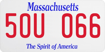 MA license plate 5OU066