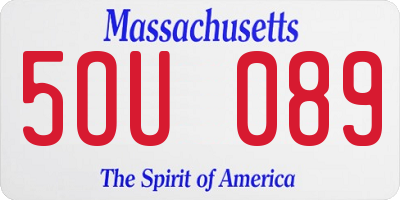 MA license plate 5OU089