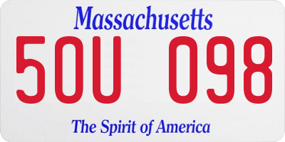 MA license plate 5OU098