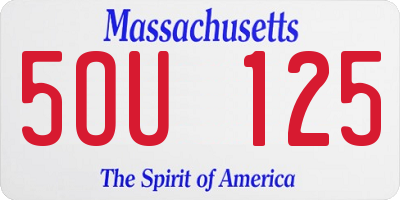 MA license plate 5OU125