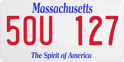 MA license plate 5OU127