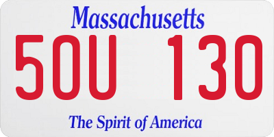 MA license plate 5OU130