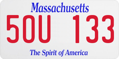 MA license plate 5OU133