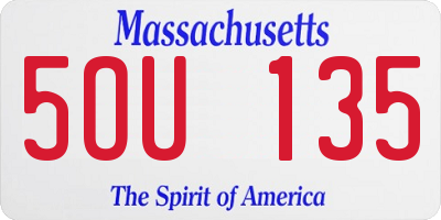 MA license plate 5OU135