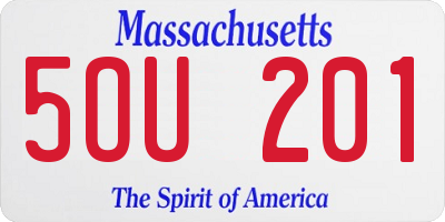 MA license plate 5OU201