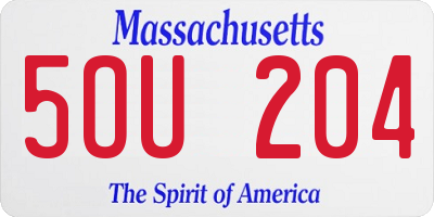 MA license plate 5OU204