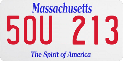 MA license plate 5OU213