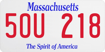 MA license plate 5OU218