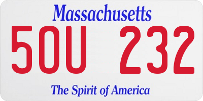 MA license plate 5OU232