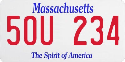 MA license plate 5OU234