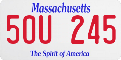 MA license plate 5OU245