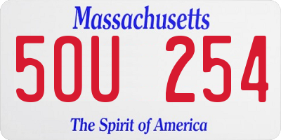 MA license plate 5OU254