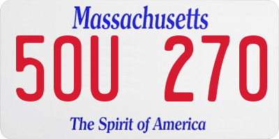 MA license plate 5OU270