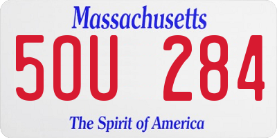 MA license plate 5OU284
