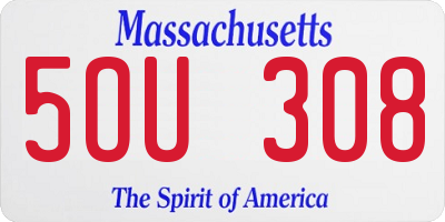 MA license plate 5OU308