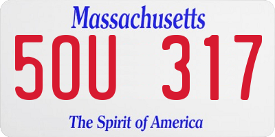 MA license plate 5OU317