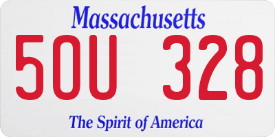MA license plate 5OU328