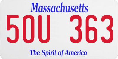 MA license plate 5OU363