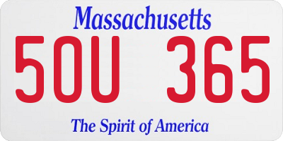MA license plate 5OU365