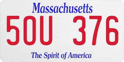 MA license plate 5OU376